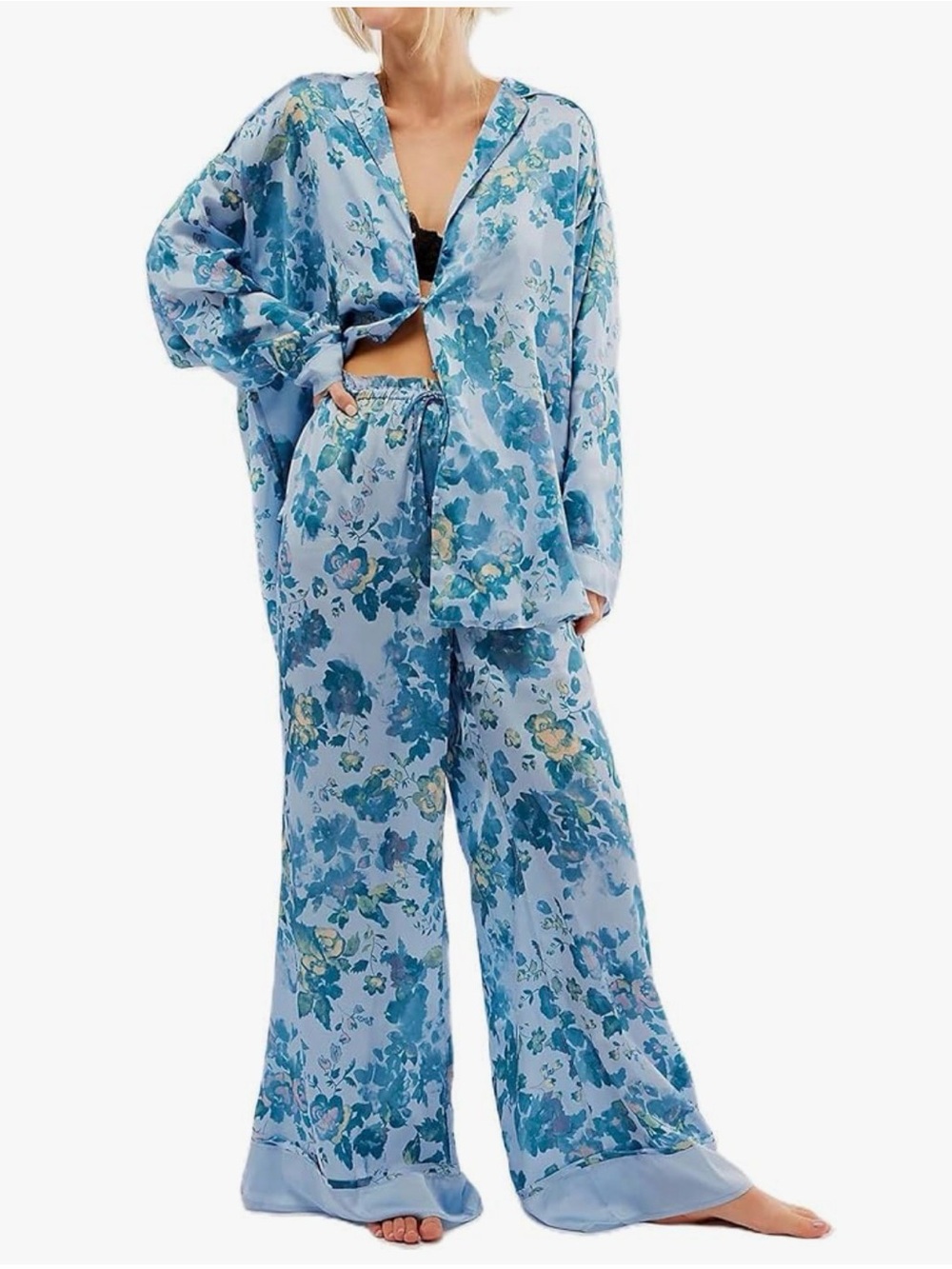 Aopwsrlyi Satin Silk Pajama Set